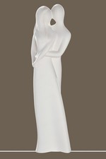 Skulptur Liebespaar "Harmonie" Keramik weiß H 40cm Gilde