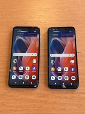 Lot of 2 Motorola Moto G Play 2024 64GB Blue TracFone Cracked Screen -WORKS-