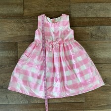 Gymboree Pink White Gingham Party Dress Girls Size 6 Bow Easter 28C