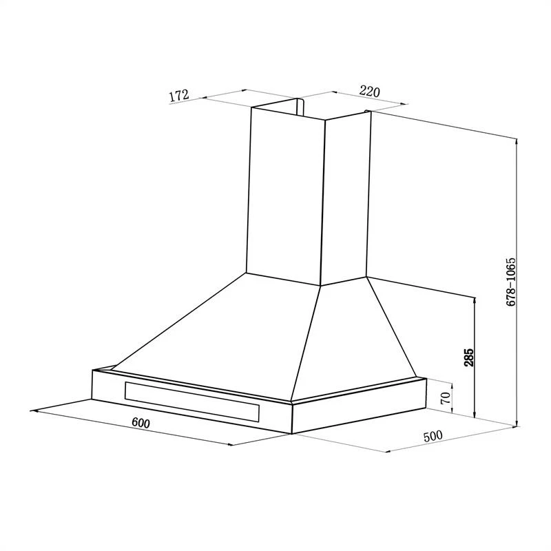 Dunstabzugshaube Wandhaube Ablufthaube Abzugshaube 60cm Edelstahl LED 620 m³/h - Bild 4 von 4