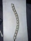 Kramer Of New York Tennis Bracelet Silvertone Milk Glass Rhinestone Vintage 7"
