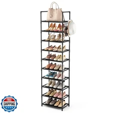 LANTEFUL 10 Tiers Tall Shoe Rack 20-25 Pairs Boots Organizer Storage Sturdy N