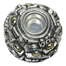 Sterling Silver Jerusalem City & Menorah Pattern Candle Holder 925 SC Mint