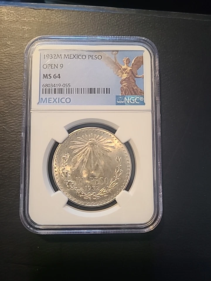 México 1932 1 Peso - NGC MS64 “abierto 9” Foto 3 de 4