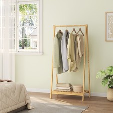 EUGAD Kleiderst&auml;nder W&auml;schest&auml;nder Garderobenst&auml;nder Bambus & Ablage 60x35x120cm