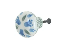 Blue Rose Polish Pottery Tulip Bouquet Drawer Pull
