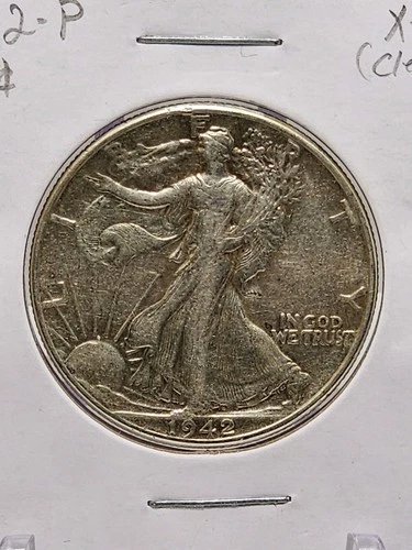 1942-P Walking Liberty Half Dollar Raw extreamly fine (Details)