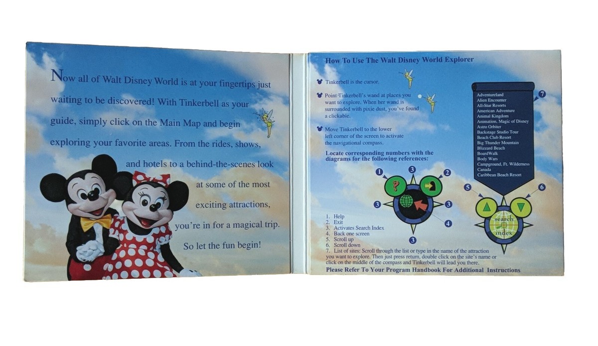 Vintage 1996 Walt Disney World Explorer 25th Anniversary PC CD-ROM