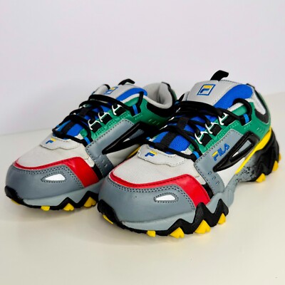 Fila Boys Size 2.5 Oakmont TR 1JM01565 Multicolor Running Shoe Lego Sneakers
