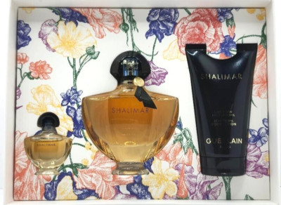 GUERLAIN SHALIMAR 3 PCS GIFT SET EAU DE PARFUM 1.6 Oz / 50 ml, MINI, BODY LOTION