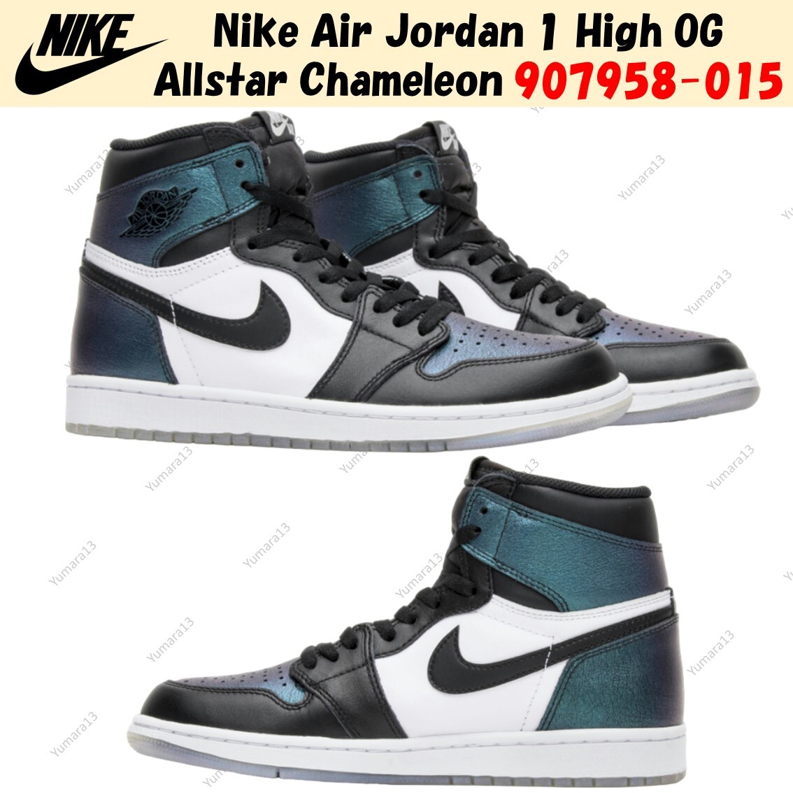 シューズ(男性用) AIR JORDAN 1 Chameleon Nike Air Jordan 1 High OG Allstar Chameleon 907958-015 Men's