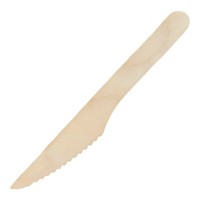 100 Holzmesser 16Cm Braun Holz Kompostierbar / Einweg Messer Geschirr Besteck