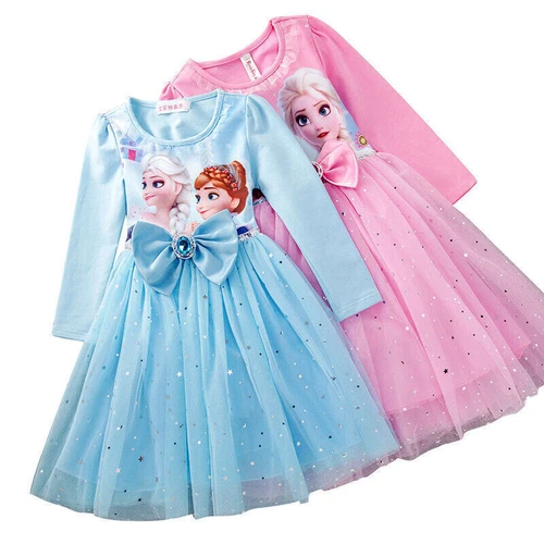 Mädchen Kinder Prinzessin Elsa Kleid Cosplay Party Karneval Kostüm Prinzessin*DE - Bild 3 von 10