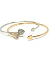 Women Heart Bracelet Real Sterling Silver Plated Cubic Zirconia Rose Gold Bangle