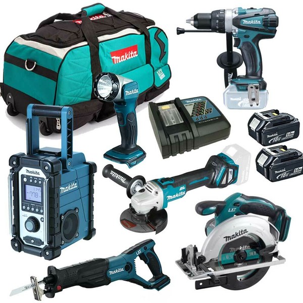 Makita DHP458Z Schlag-Bohrschrauber 18V Li-Ion Akku Combo Kit Werkzeug Set-image