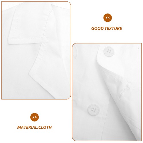 Children's Lab Coat Men and Women Toddler White Short Kids Doctors - Picture 11 of 12