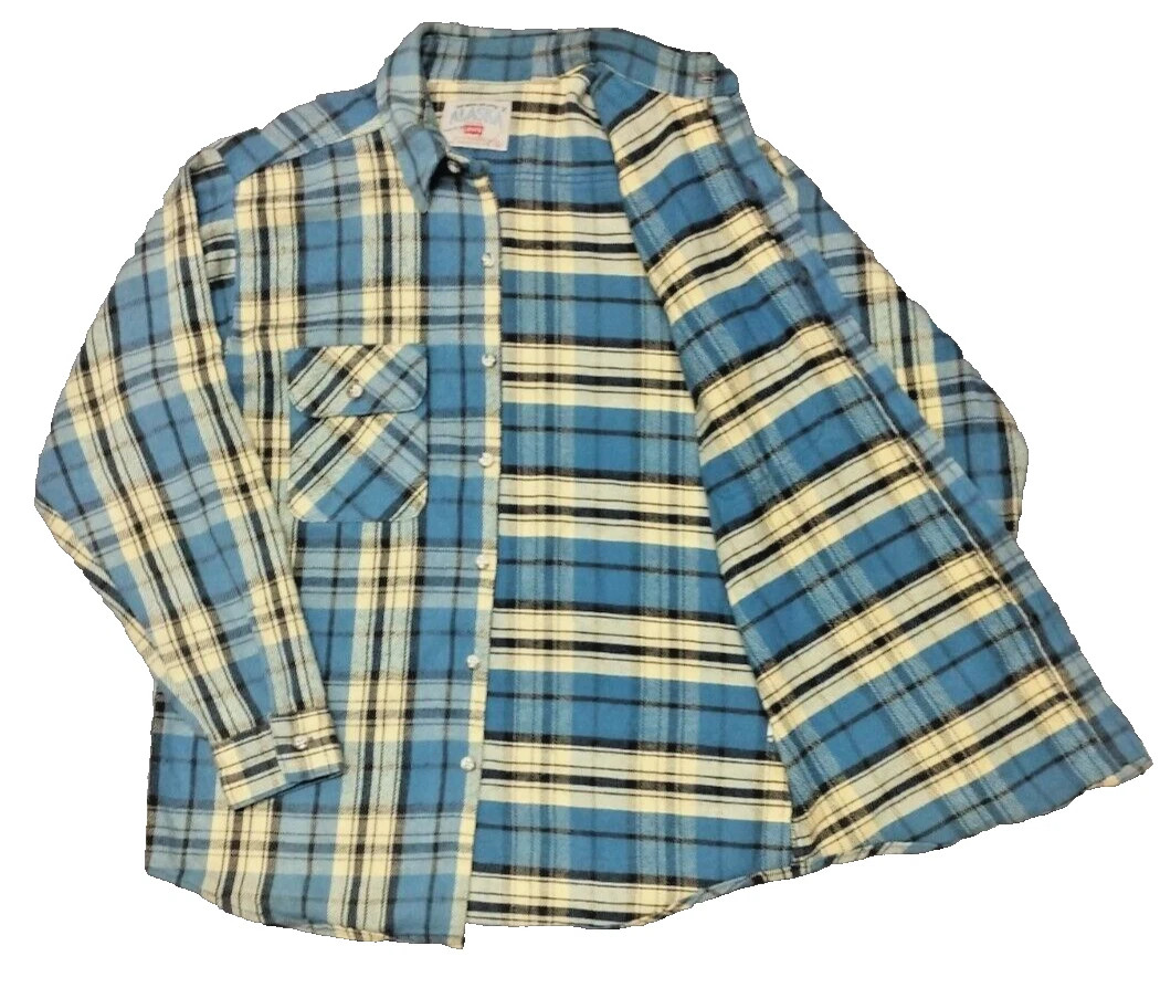 LEVI'S OUTDOOR LIFESTYLE ALASKA Flannel Shirt Men Western Made In USA Size L