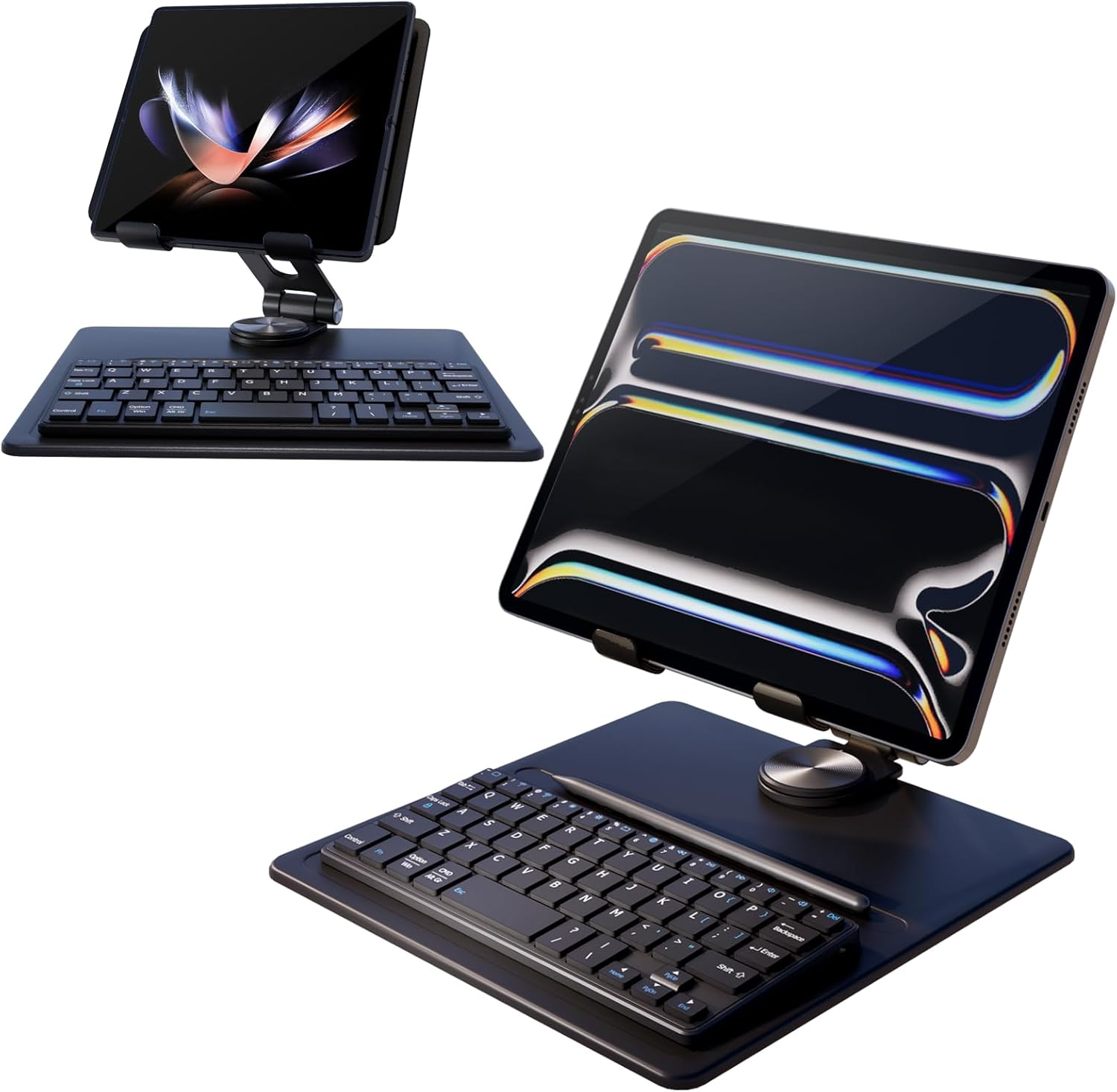 iPad Stand & Bluetooth Keyboard Set (NO Pens) + 360° Z Fold Phone Stand-image