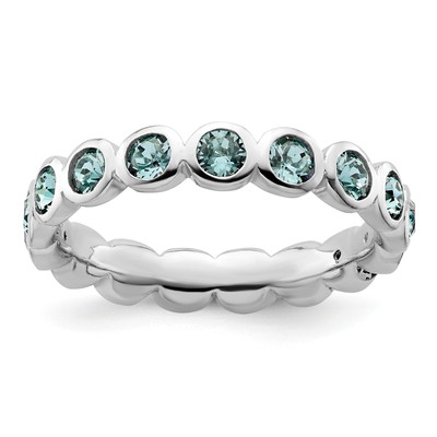Massiver Sterlingsilber Ring vorsteckbar Expressions Dezember Kristall