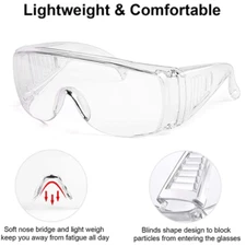 Clear Vented Safety Goggles Glasses for Work Lab Outdoor Eye Protection (1 Pair)