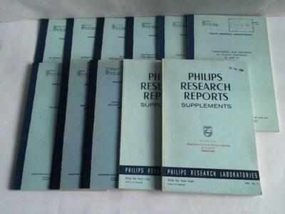 Philips Research Reports Supplements: 1964. 2 booklets No. 3, 4 and 10 ...