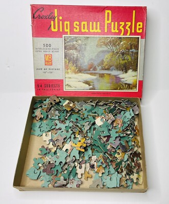 Vintage Milton Bradley Croxley Jigsaw Puzzle 500 Pieces 4611-A