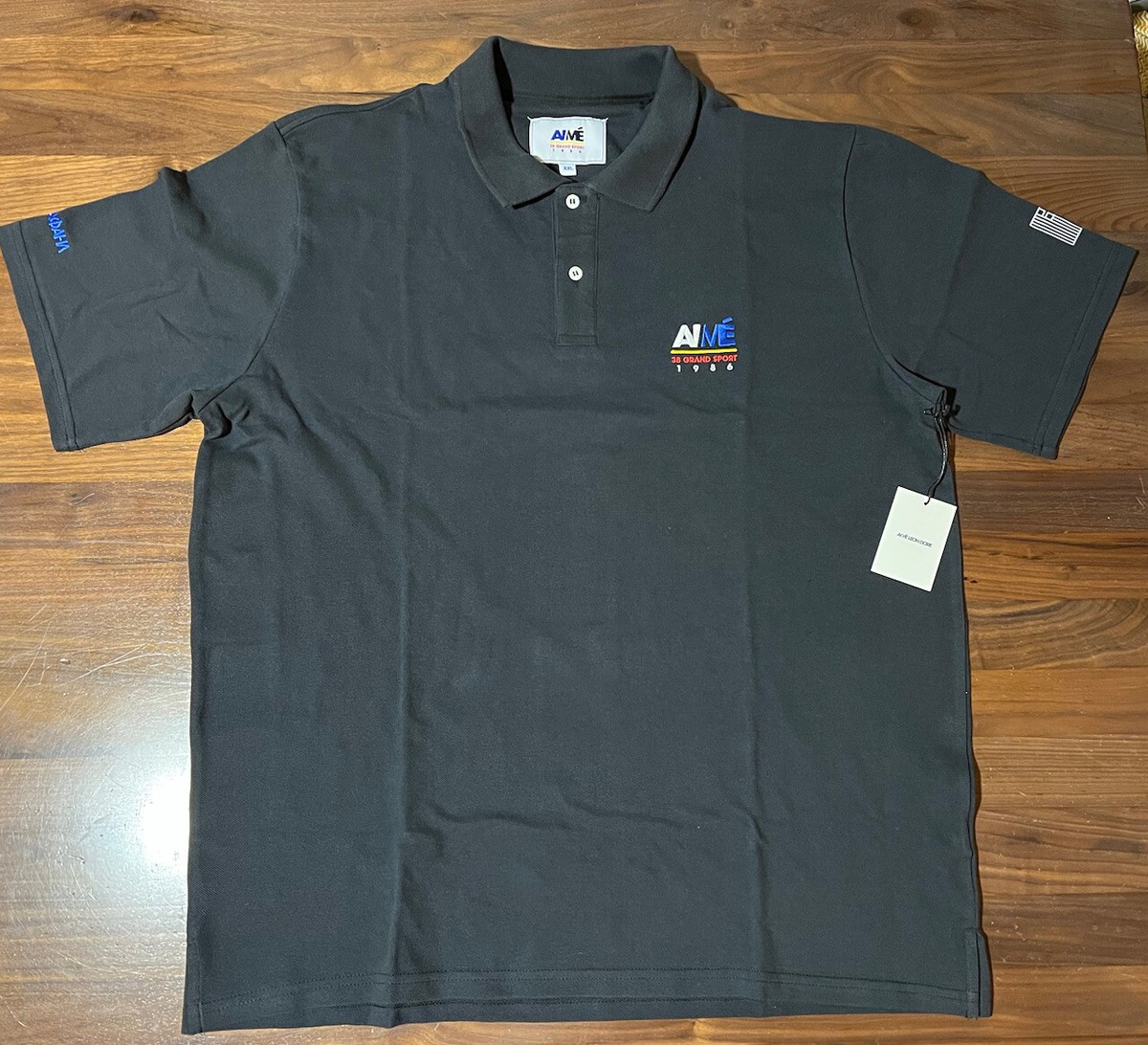 Aime Leon Dore ALD 38-GS Offshore Piqué Polo Jet Black Size 2XL 