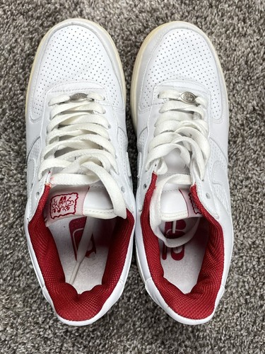 Vintage Y2K 2005 Size 6Y (GS) Nike Air Force 1 82 Low White Red Sole 306291-118 - Picture 5 of 11