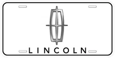 Lincoln White Aluminum Novelty Auto License Plate