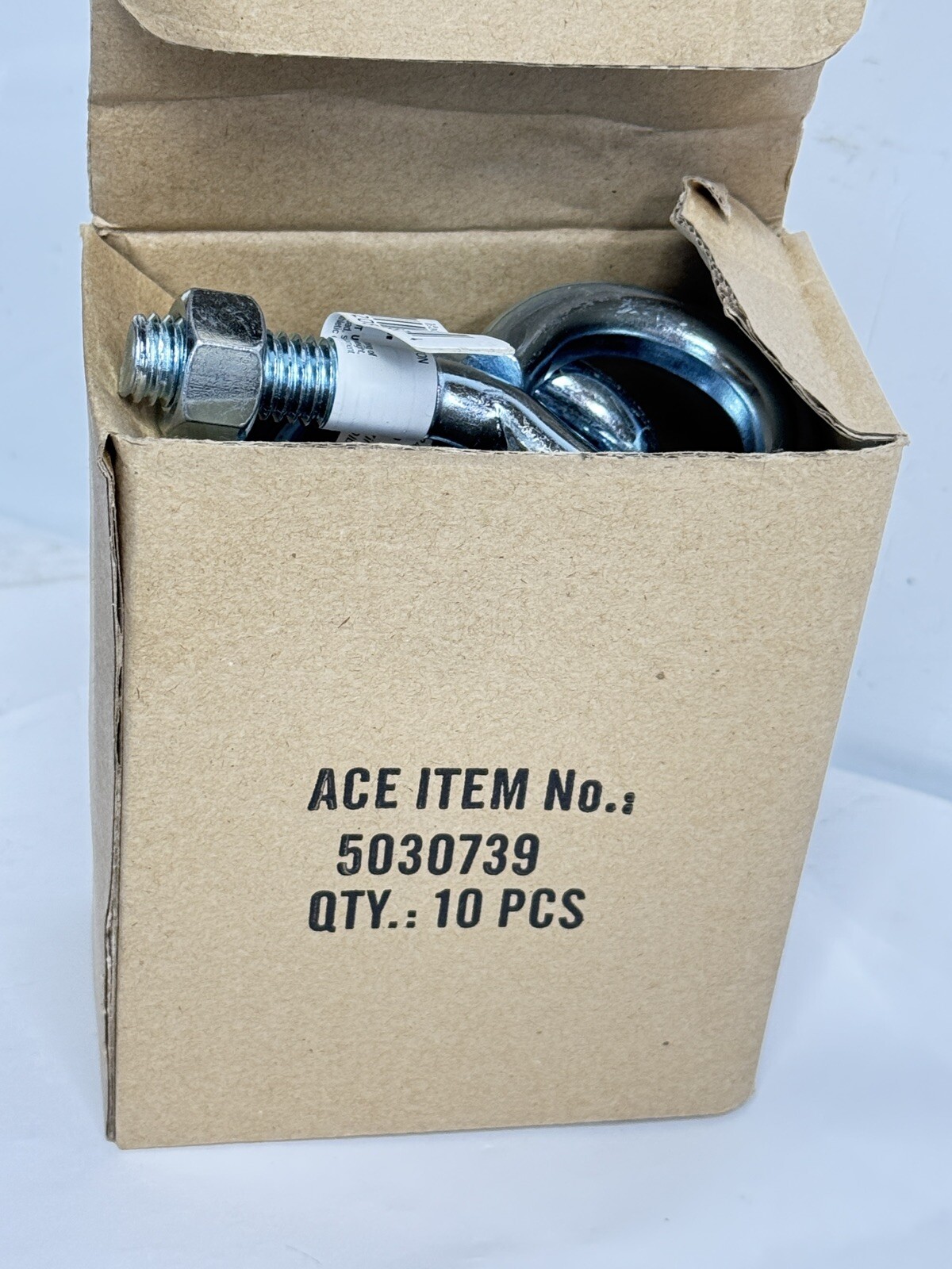 10-Pk Zinc Steel Eye Bolts Eyebolt Eyebolts w/ Nuts 1/2 x 4"