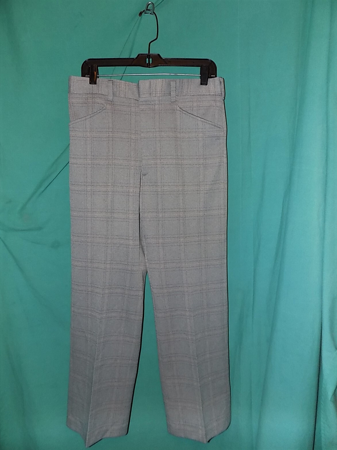 Exc! VINTAGE 70's HAGGAR GOLF PANTS, SUBTLE PLAID, WIDE STRAIGHT LEG