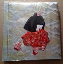 Baby s Book Photo Album Japanese Geisha Girl 3D Silk Fabric Art Cover New Rare