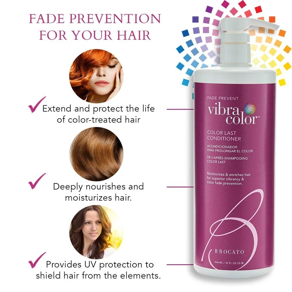 Brocato Vibracolor Fade Prevent Color Last Conditioner 32 oz - Set of 3 - Image 4 of 4