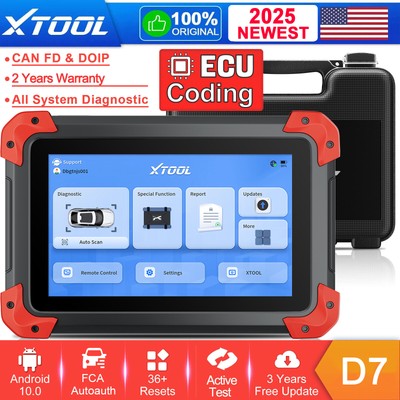 XTOOL D7 V2.0 Bidirectional OBD2 Scanner Key Progrmming FCA Autoauth 36+ Resets