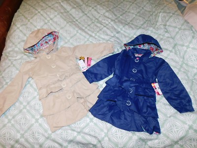 Girl's, Size 4, NWT, Ruffed Rain Coats, Navy and Beige available, So Darling!!