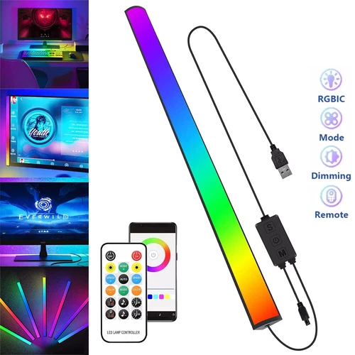 LED RGB Gaming Lichter Unter Monitor Lampe TV PC Musik Sync Lightbar USB DE - Bild 19 von 21