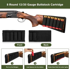 Tactical Molle 8 Rounds 12/20GA Gun Shotgun Buttstock Ammo Shell Holder Carrier