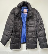Basler Black Zip Front Puffer Jacket Side & Top Front Pockets 38 Uk12