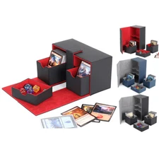 X-Large Premium Double Deck Box Protector TCG Case 200 Card EDH Magnet Flip Tray