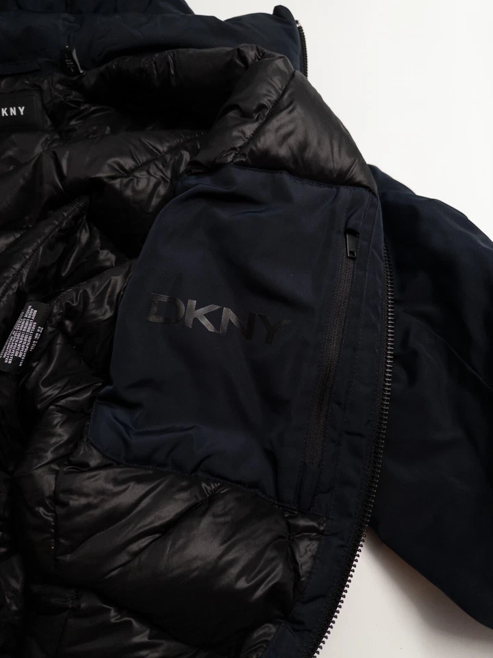 Куртка парка мужская XL черная с капюшоном на молнии полиэстер нейлон DKNY - Изображение 4 из 4