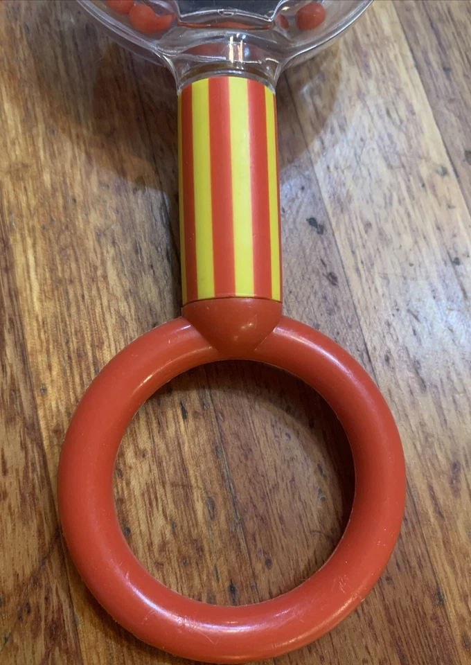 Juguete de sonajero de plástico rojo Johnson & Johnson Playpath Infant Baby 1984 vintage  Foto 3 de 4