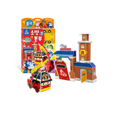 Fire safety with Roy Robocar Poli 3D Paper Puzzle Light Soft Foam Board DIY KIT
