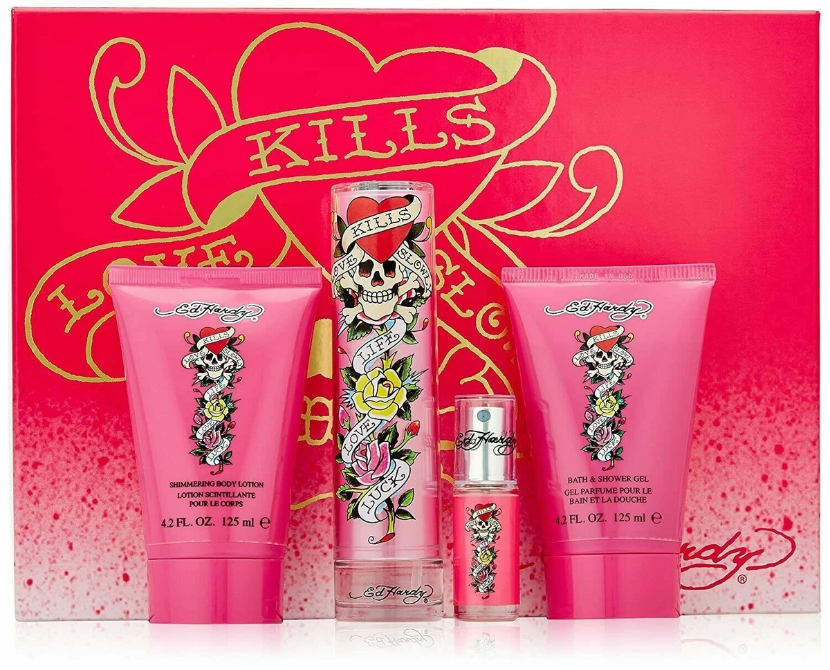 Ed Hardy Fragrance Set 4 Count for women rare