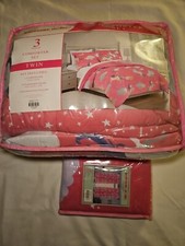 Sapphire Home Twin Comforter Set w Sham, Decorative Pillow  Curtains Unicorn