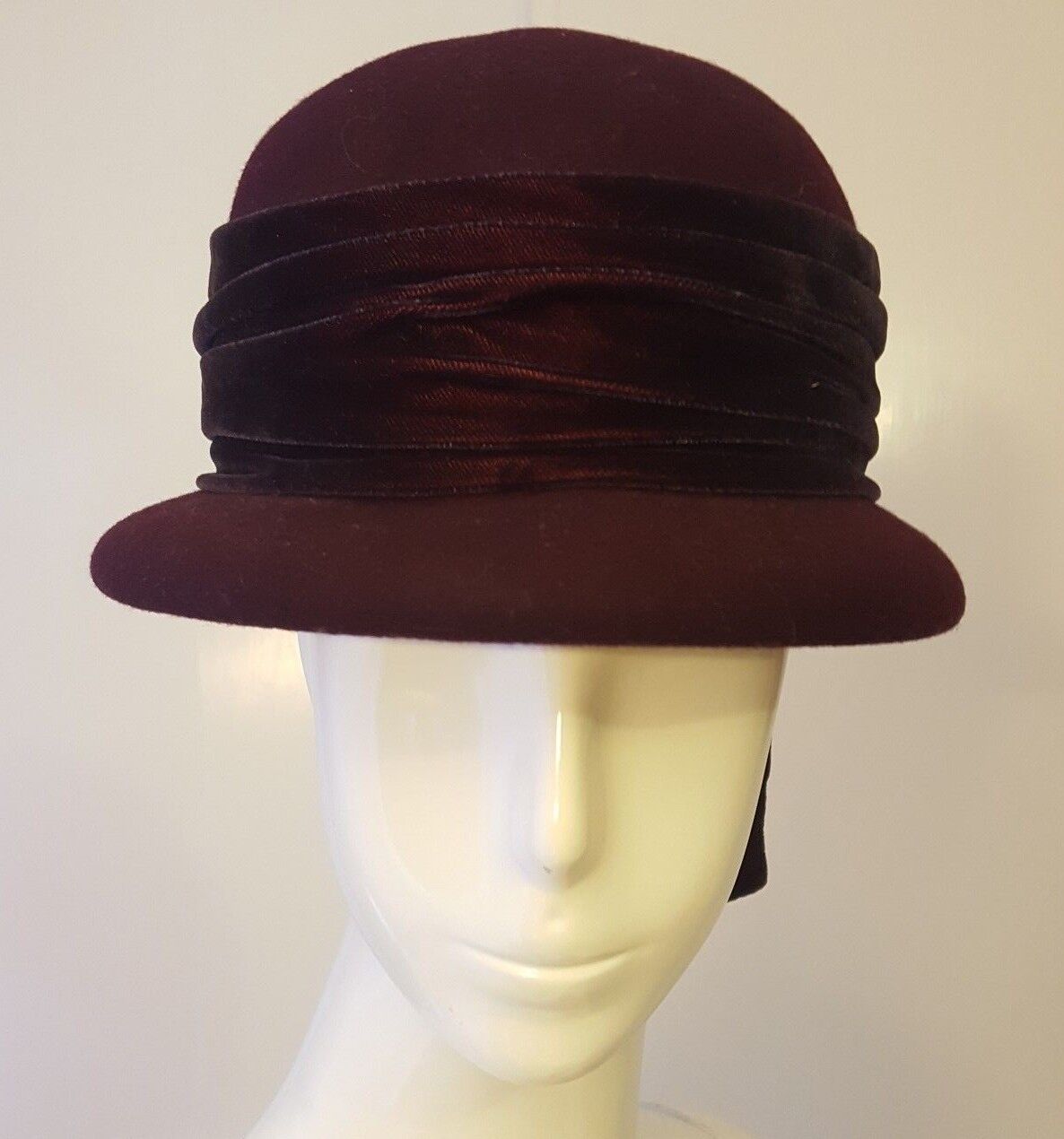 ERIC JAVITS, Burgundy, 100% Wool, Derby Hat with … - image 2