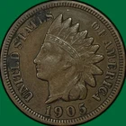 1905 Indian Head Cent Extremely Fine XF Coin #41000