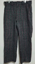 VTG Woolrich Malone Heavy Wool Hunting Pants Men's Gray Red Stripe USA