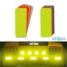 10pcs Reflective Stickers Car Bumper Stickers Night Warning Anti-collision Tape