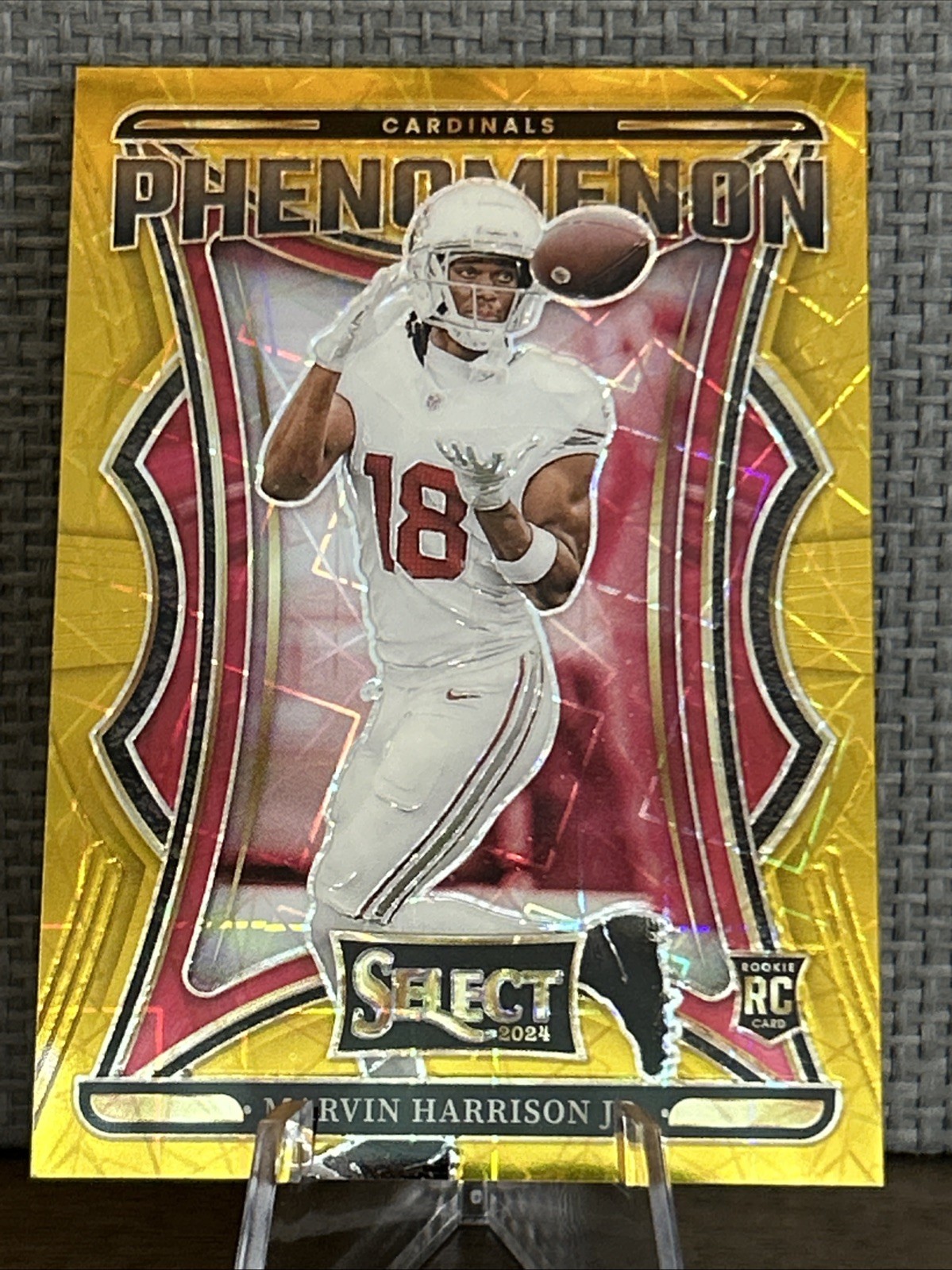 2024 Select Marvin Harrison Jr Phenomenon Gold Prizm /10 Rookie Card #7