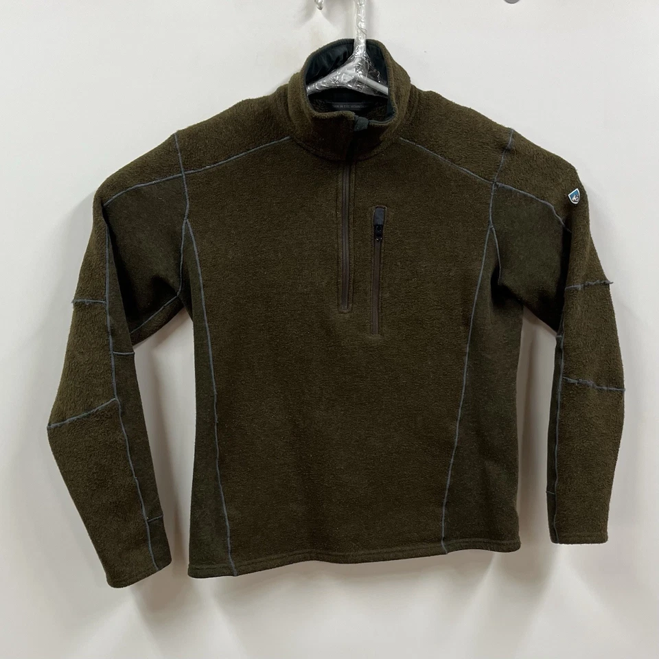 Kuhl Hombre Polar Interceptor Tostado Oscuro 1/4 Cremallera Hombre Grande Gorpcore Foto 2 de 4